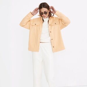 Madewell Brushed Herringbone Knit Shirt Jacket